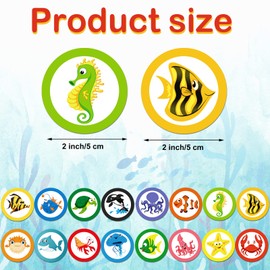 Woanger 240 Pieces Toilet Targets for Boys, Ocean Animals Potty Training Flushable Targets Sea Creatures Potty Training Stickers 2 Inch Pee Stickers Color Changing Pee Signs for Toddler Boys Training