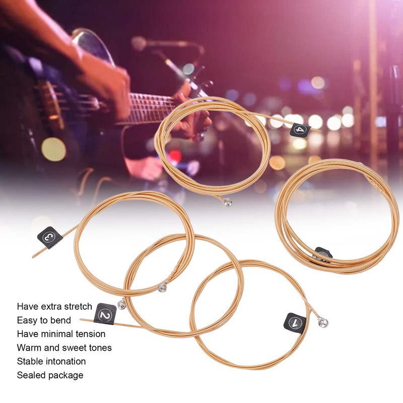 5 String Bass Strings Replacement Professional Metal Wooden Bass Guitar