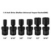 CASOMAN 15 PCS 3/8" Drive Standard Universal Impact Socket Set,