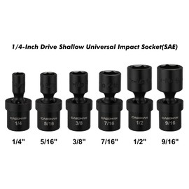 CASOMAN 15 PCS 3/8" Drive Standard Universal Impact Socket Set, 6 Point, Metric,8-22mm