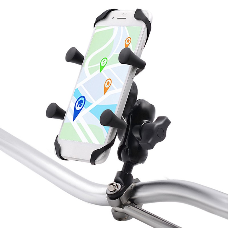 Motorcycle Bike Cell Phone Support 360 Degree Swivel Aluminium Alloy