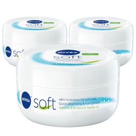 NIVEA Soft Moisturizing Crème - Body, Face and Hand Cream - 6.8 oz. Jar (Pack of 3)