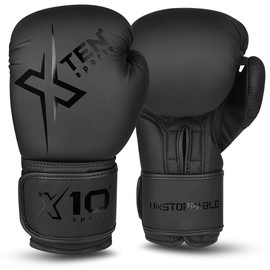 XTEN Boxing Gloves Perfect Sparring boost boxing training | Boxing bag train with Pro gym gloves ventilated boxing gloves pair to punch on punch bag (Matte Black, 8 oz)