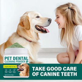 Dog Teeth Cleaning Powder, Effective Dog Dental Powder, Pet Oral Care for Remove Plaque, Tartar, Stains, Improve Pet Breath Freshener