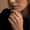 Emibele Stackable Rings for Women, Interlocking Gold Rings Non Tarnish,
