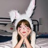 GOODCHI Rabbit Headwear Animal Hat Long Hair Cap Halloween Cosplay