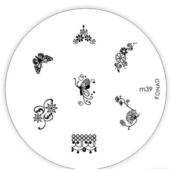 Stampingschablone M39 by Konad Flower Cute Nails