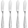 KEAWELL Premium 4-Piece 7" Louis Hammered Butter Knives, 18/10 Stainless