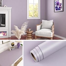 Livelynine 15.8x197 Inch Lavender Purple Wallpaper Stick and Peel Waterproof Contact Paper for Desk Countertops Walls Bathroom Self Adhesive Wallpaper for Girls Bedroom Princess Teen Kids Room Decor
