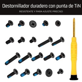 BOLT DROPPER 400pcs Laptop Screws w/Blue Nylok (20 Sizes) Titanium Nitride Screw Driver, Notebook Computer Screw Kit Set, Electronic Repair Screws for Hard Drive SSD Motherboard Fan Power Graphics