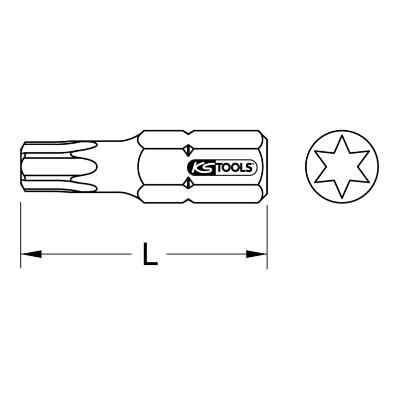 'KS Tools 9183536 Torsion Power Bit TX, T40, 25 mm,
