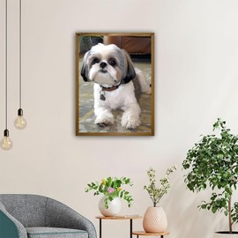 TUTUMAY21 Christmas Gift Shih Tzu Dog 5D Diamond Painting Kits, Shih Tzu Diamond Art, Home Wall Decor Crafts for New Year Valentine's Day 12x16 inch