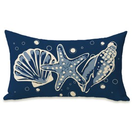 Fahrendom Coastal Lumbar Decorative Rectangle Pillow Cover 12 x 20