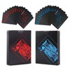 WANGCL 2 Set Waterproof Poker Cards, PVC Black and Blue