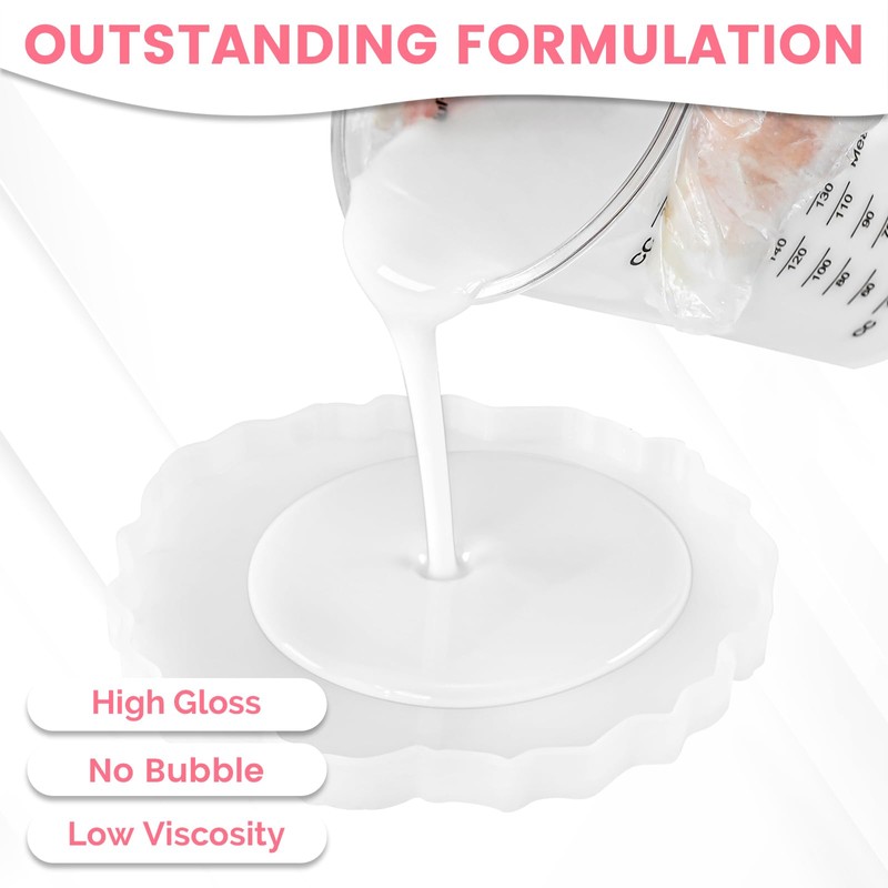 NASUBI 32oz White Resin Epoxy - High Gloss, No Bubbles,