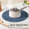 Round Placemats and Coasters Set of 6, Floral Leather Table