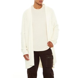 Forever 21 Fisherman Cardigan Sweater CREAM Large