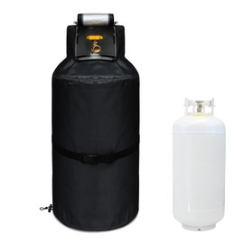 40 lb Propane Tank Cover, 1200D Heavy Duty Waterproof Thick Propane Tank Cover, Can Be Opened Top Easy to Use Waterproof Dustproof, UV-Resistant and Frost-Resistant for 40 Gallon Propane Tank (Black)