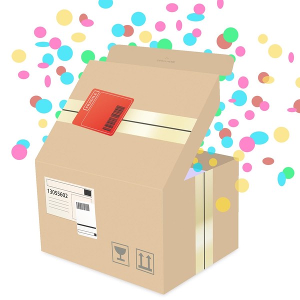 FETTIPOP Gift Box (Prank Postbox), Exploding Confetti Gift Boxes, Surprise