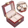 2 Grid Wooden Watch Display Box Watch Storage Holder Gift