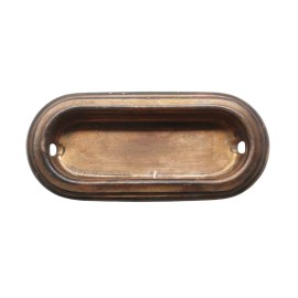 Antique 3.125 in. Brass Oblong Window Recessed Sash Lift