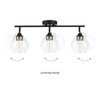 Globe Electric 59619 Harrow 3-Light Track Lighting, Matte Black, Antique