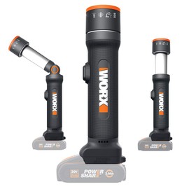 WORX Linterna funciones WX027.9 – LED Flashlight 4 Functions 20V S/bat, Black/White