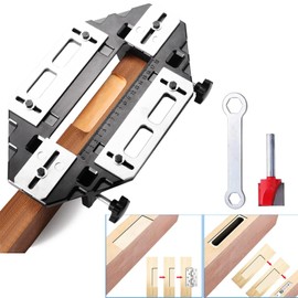 Door Hinge Jig, Aluminum Alloy Door Hinge Installation Kit with Adjustment Wrench and Trimming Knife for Door Lock Installation