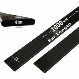 Carbon Kevlar Supply (1) 4mm x 15mm 1000mm - PULTRUDED-Flat Carbon Fiber Bar. 100% Pultruded high...