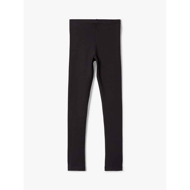NAME IT Girls' Basic Leggings Organic Cotton Black, black
