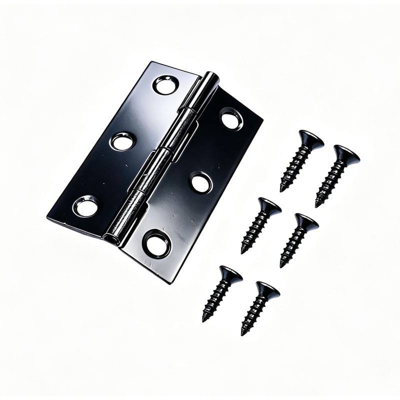 12 Packs 2.15 Inch Black Stainless Steel Butt Hinges, Small