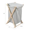 Household Essentials X-Frame Wood Laundry Hamper, Folding Wood Frame with