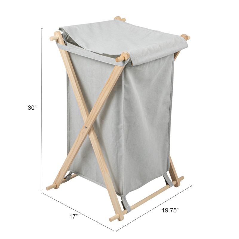Household Essentials X-Frame Wood Laundry Hamper, Folding Wood Frame with