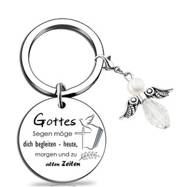 RiTeDei Christliche Schlüsselanhänger Konfirmation Geschenke für Mädchen Jungen Familie Freunde Firmung Kommunion Erstkommunion Taufe Kreuz Bible Inspirierende Geschenke