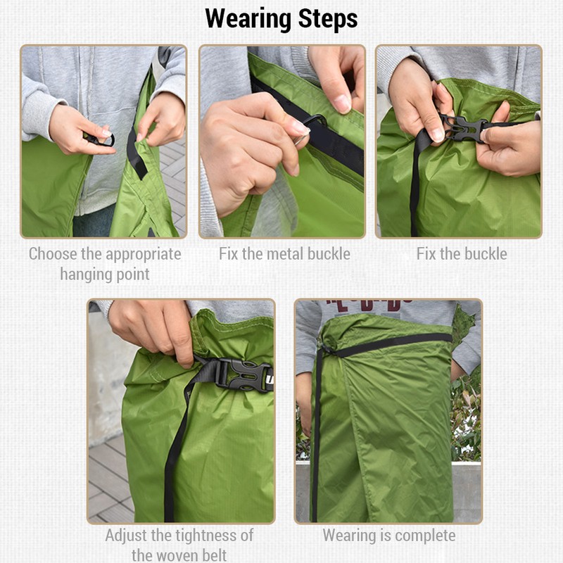 Rain Skirt for Backpacking Hiking Lightweight and Portable with a