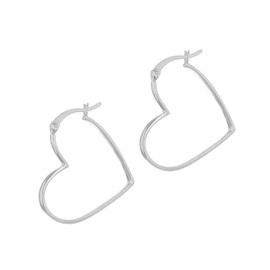 Tuscany Silver Women's Sterling Silver 23mmx 25mm Heart Creole Stud Earrings