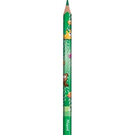 Maped – Coloured pencils for babies and children – from 1 year – Maxi pencils – Decorated coloured pencils – Triangular – Large and durable lead – Cardboard box of 12 pencils