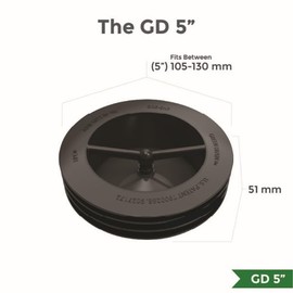 G Green Drain Waterless Trap Seal, 5 Inch, Fitting Pipes with Diameters Between 105-130 mm