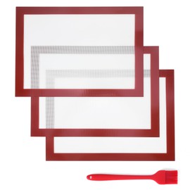 Tapete de Silicona para Hornear, MTQ 4 Piezas Esteras para hornear de silicona Antiadherente Lavable Reutilizable Resistente al Calor para Pastelería Pizza Pan Pastel Galleta (30 * 40cm)
