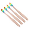 LALAFINA Bamboo Toothbrushes 4pcs Set Adults Gentle Bristles Ergonomic Handle