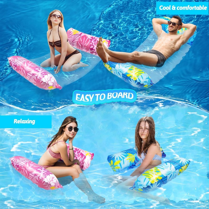 Swimming pool inflatable hammock, 5-piece set, including 3 water hammocks
