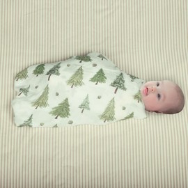 Muslin Swaddle Blankets Neutral - Soft 47x47 Inch Baby Swaddle Wrap & Nursery Receiving Blanket, Mallard Duck/Woodland - Breathable 70% Bamboo Viscose & 30% Cotton