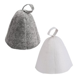 Pack of 2 Sauna Hat Felt Hat Swimming Cap Felt Sauna Hat for Men and Women Shower Sauna Head Protection and Men's Felt Cap Swimming Cap