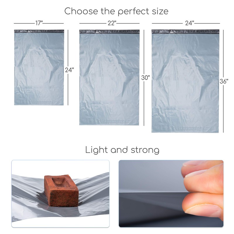 Large Postage Bags by Calzette Extra Strong Polythene Grey Mail