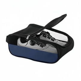 Sanseenia Outdoor Golf Shoe Bag for Travel, Waterproof & Breathable Zippered Sports Golf Shoe Carrier Bags for Men Women (Blue)