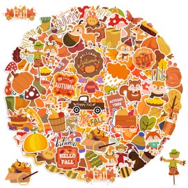 LINAYE 150 Pcs Fall Stickers Non-Repeating Waterproof, Adhesive Vinyl Cute Autumn Fall Thanksgiving Stickers Pack for Kids,Thanksgiving Party Favors Gifts for Boys Girls