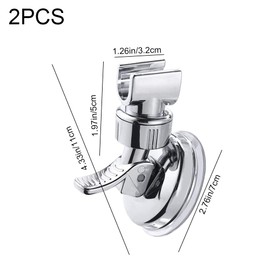 2 Pcs Shower Head Holder Adjustable Suction Cup Shower Head Bracket with Chrome Polished Shower Wall Bracket for Home Hotel Bathroom