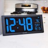 AcuRite 75152M Oversized Blue LED Clock with Indoor Temperature, Date