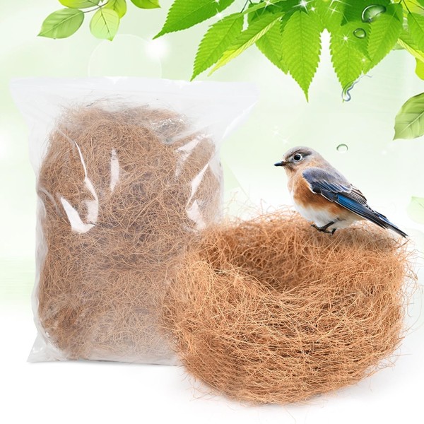 Sukh 110G Coconut Fiber for Bird Nest - Canary Nesting Material Coconut Bird Nest Finch Coconut Fiber Loose Bedding Substrate for Laying Eggs,Resting Materials for Birds, Hummingbird Parakeet