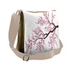 Ambesonne Japanese Messenger Bag, Sakura Branch Blossoms, Unisex Cross-body